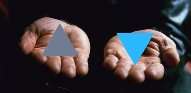 Triangle gris ou triangle bleu ?